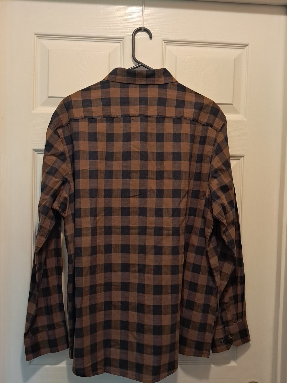 Faded Glory Men's Plaid Button-Up Shirt - Brown/Black Size XL 46-48 - Picture 2 of 3